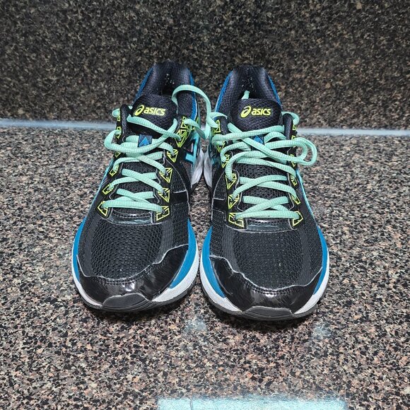 Asics Women’s GT-2000 4 Running Shoe Size 10 T656N Black/Blue - Picture 2 of 9